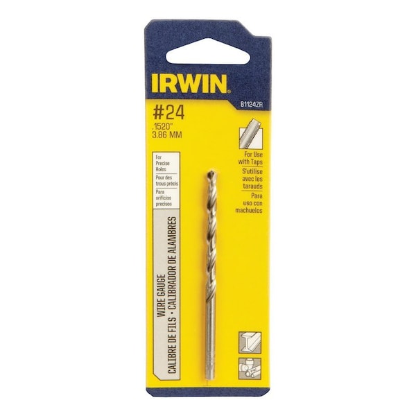 Irwin Irwin No 24 X 3-1/8 in. L High Speed Steel Wire Gauge Bit Straight Shank 1 pc 81124ZR - main